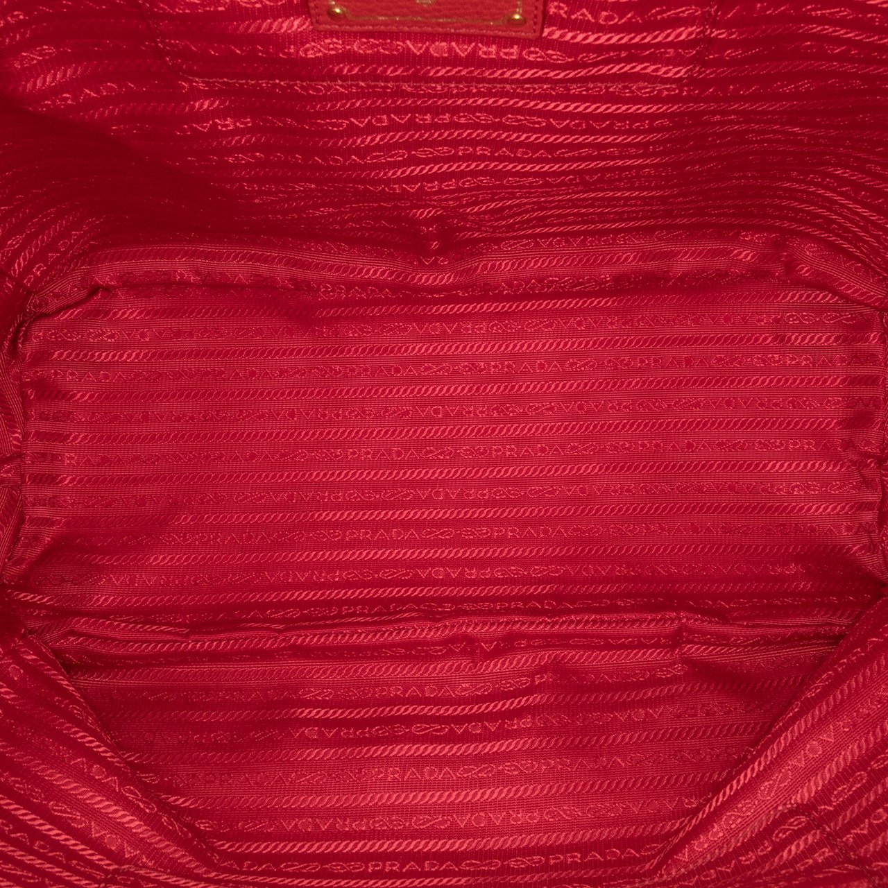 Prada Vitello Daino Side Zip Convertible Tote Rood