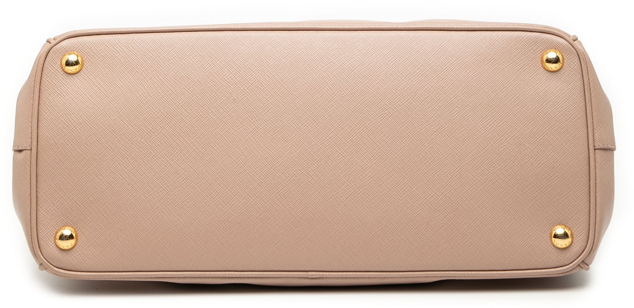 Prada Medium Saffiano Lux Galleria Double Zip Satchel Bruin