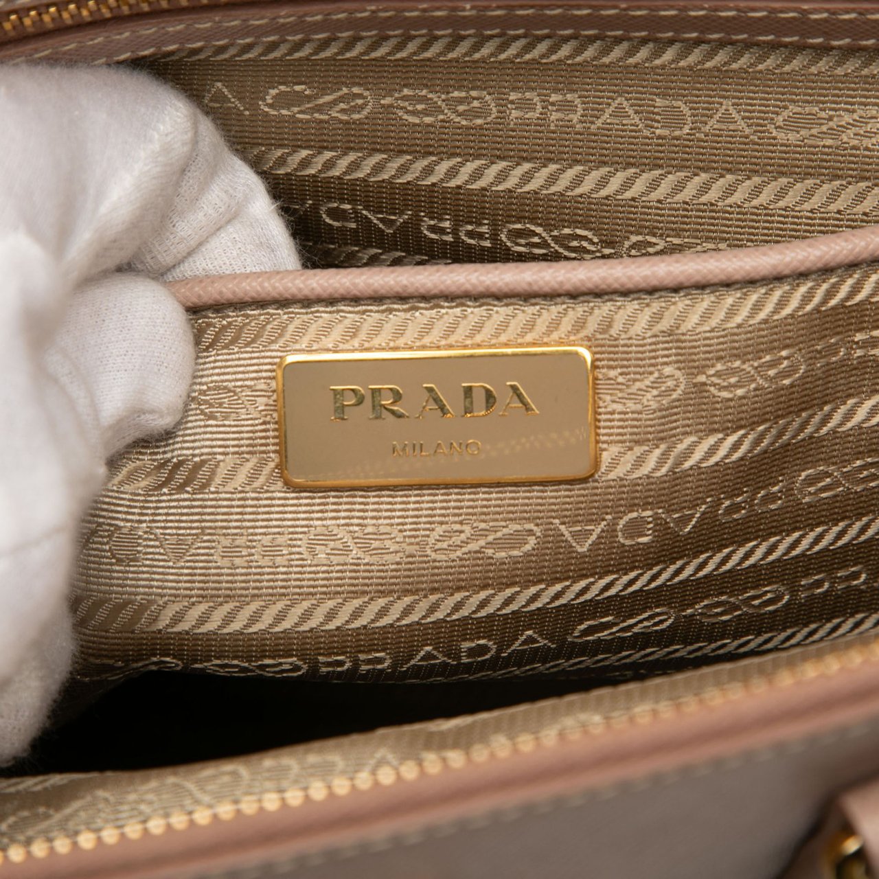 Prada Medium Saffiano Lux Galleria Double Zip Satchel Bruin