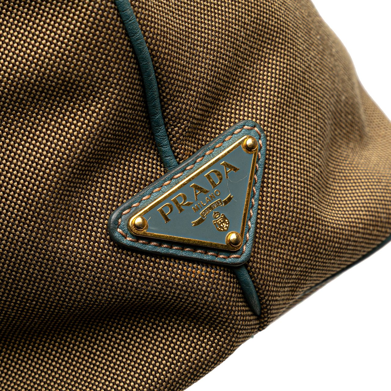 Prada Canvas Canapa Logo Satchel Bruin