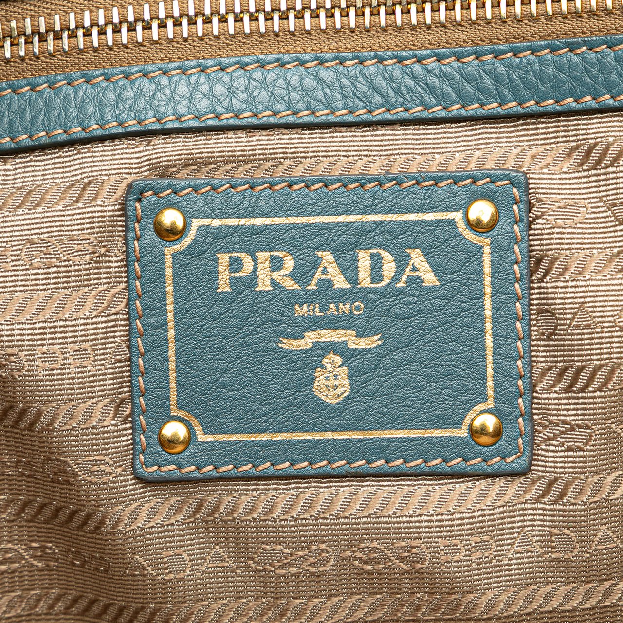Prada Canvas Canapa Logo Satchel Bruin