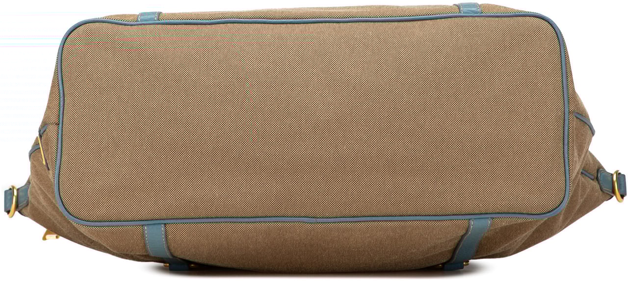 Prada Canvas Canapa Logo Satchel Bruin
