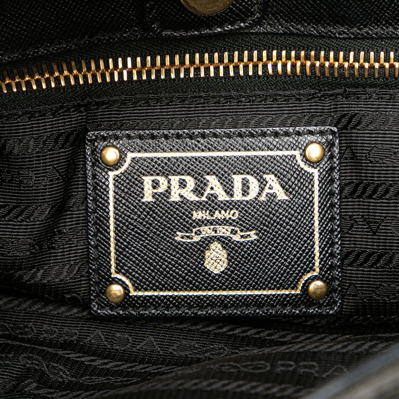 Prada Saffiano Trimmed Tessuto Snap Crossbody Zwart