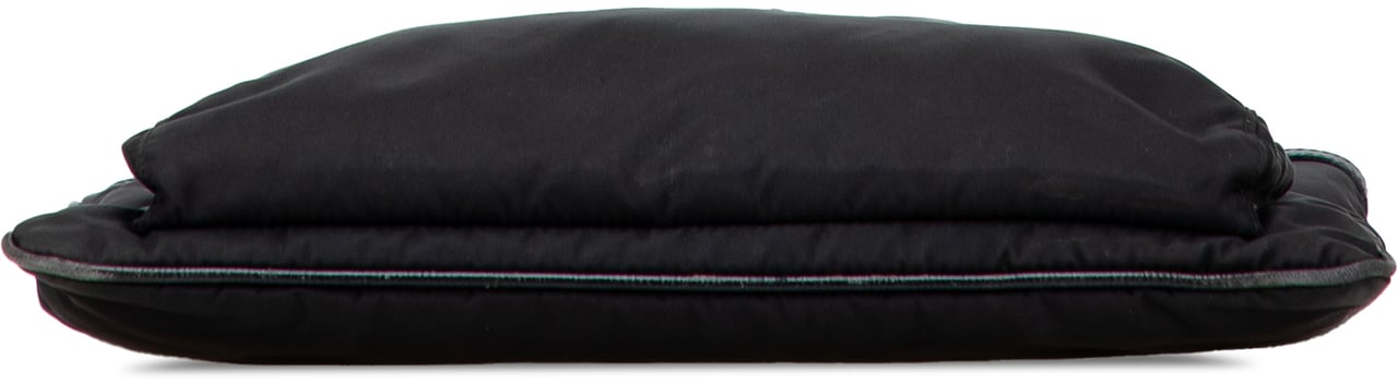 Prada Saffiano Trimmed Tessuto Snap Crossbody Zwart