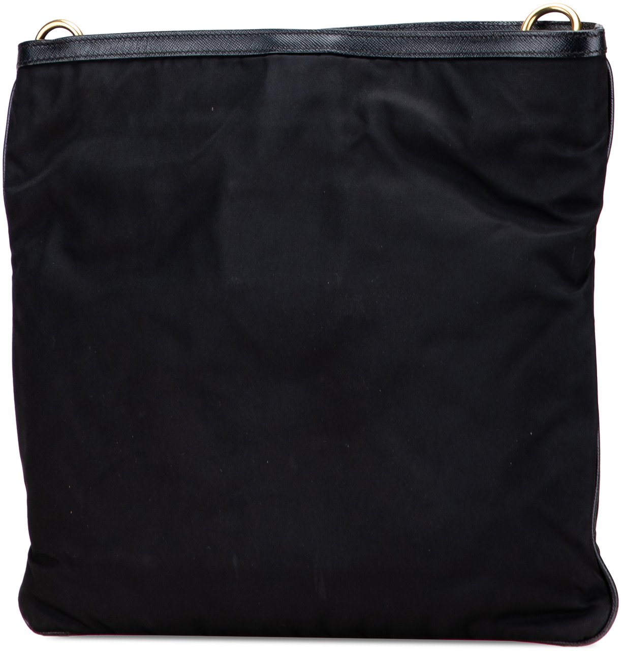 Prada Saffiano Trimmed Tessuto Snap Crossbody Zwart