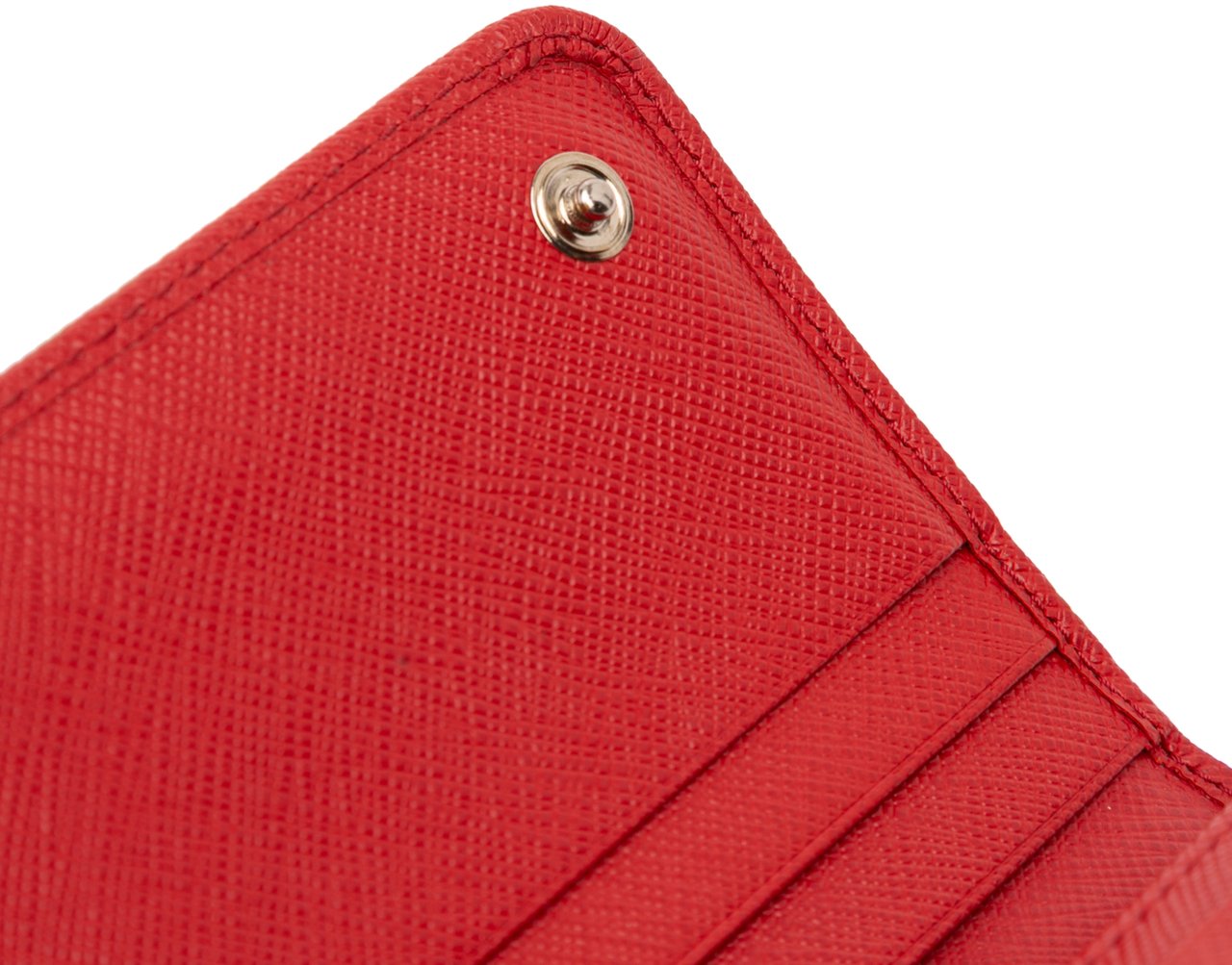 Prada Saffiano Grommet Wallet Rood