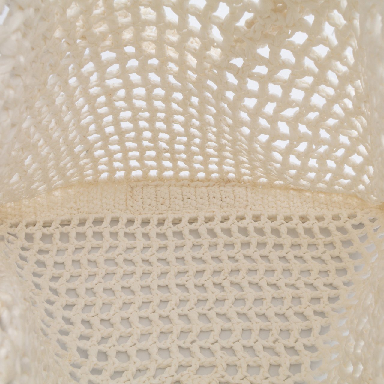 Prada Raffia Effect Crochet Logo Embroidered Tote Wit