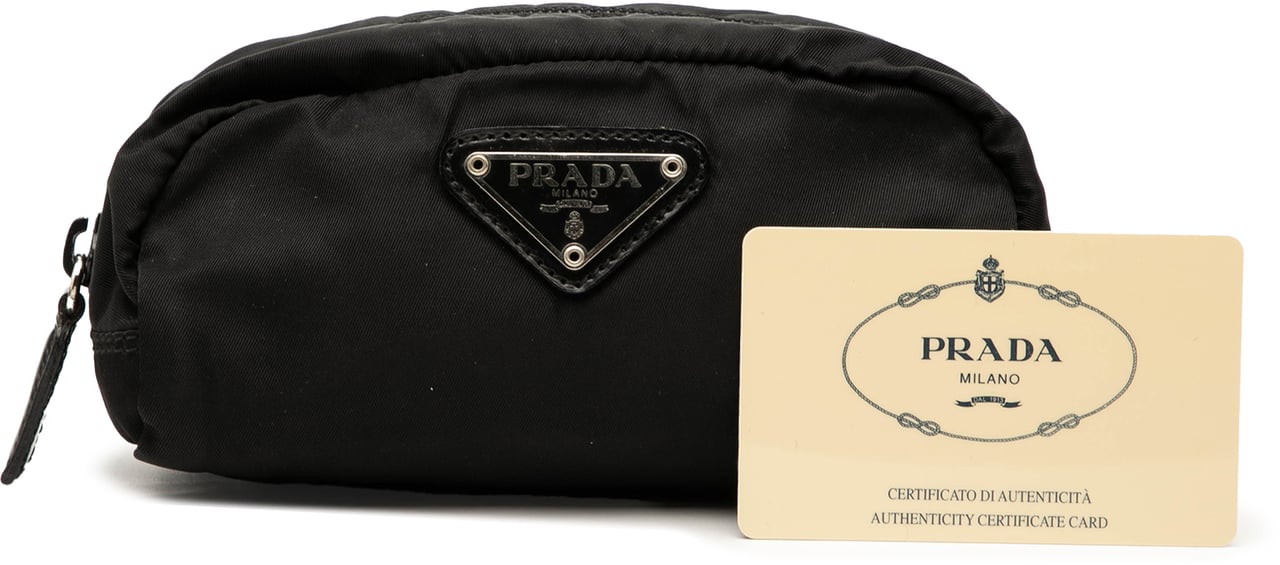 Prada Mini Tessuto Pouch Zwart