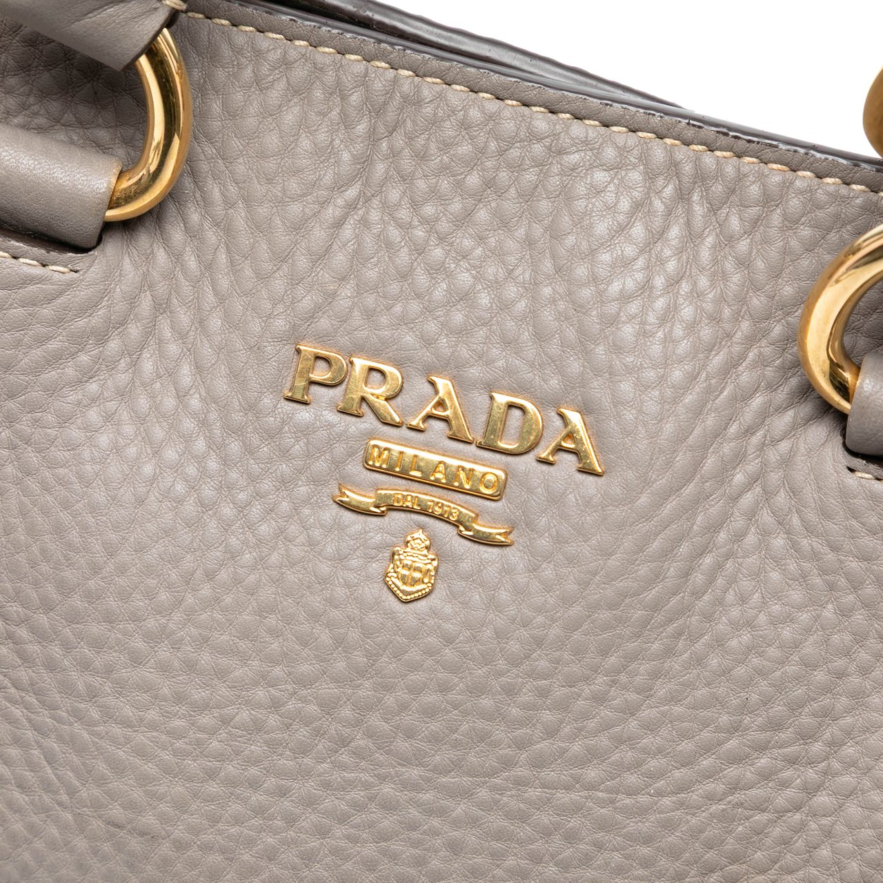 Prada Vitello Daino Open Convertible Tote Grijs