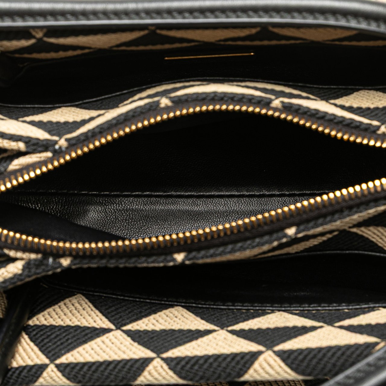 Prada Small Triangolo Symbole Jacquard Embroidered Shoulder Bag Bruin