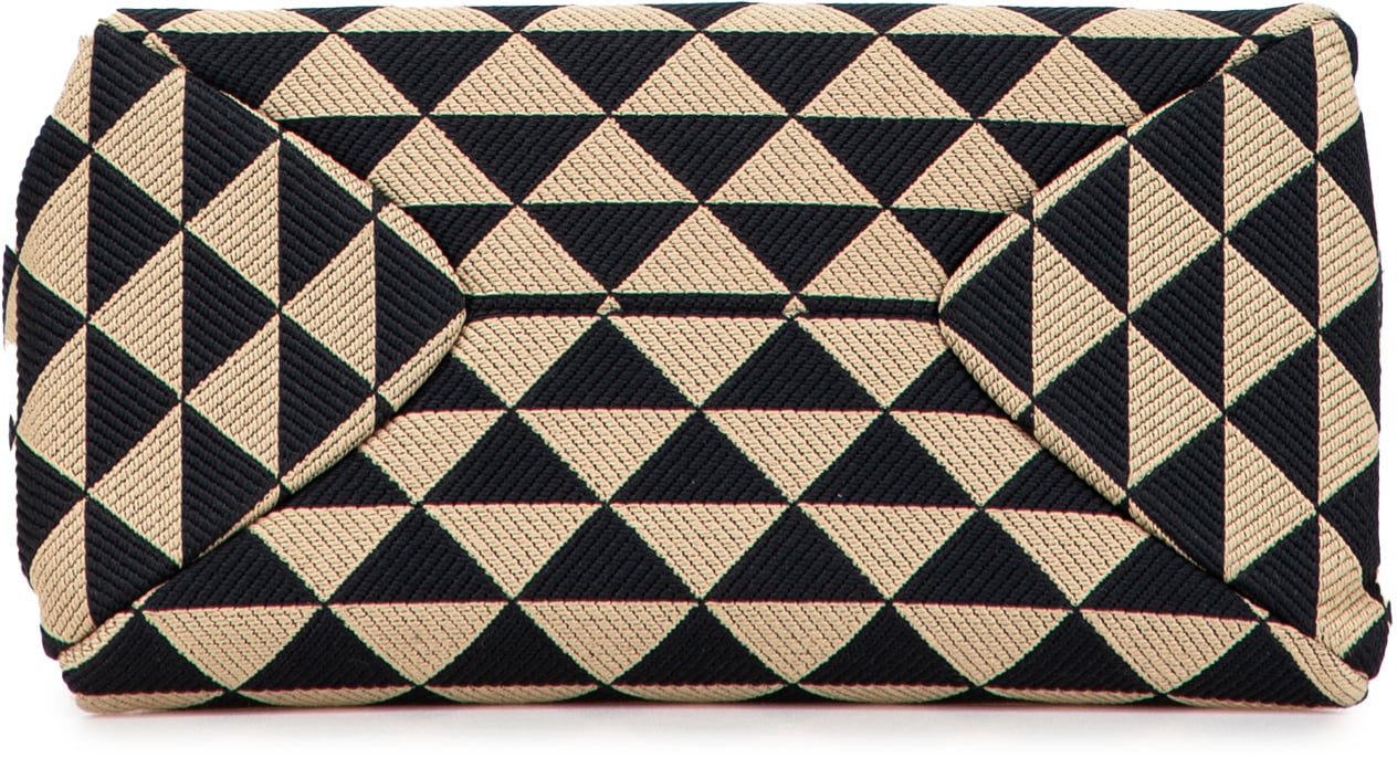 Prada Small Triangolo Symbole Jacquard Embroidered Shoulder Bag Bruin