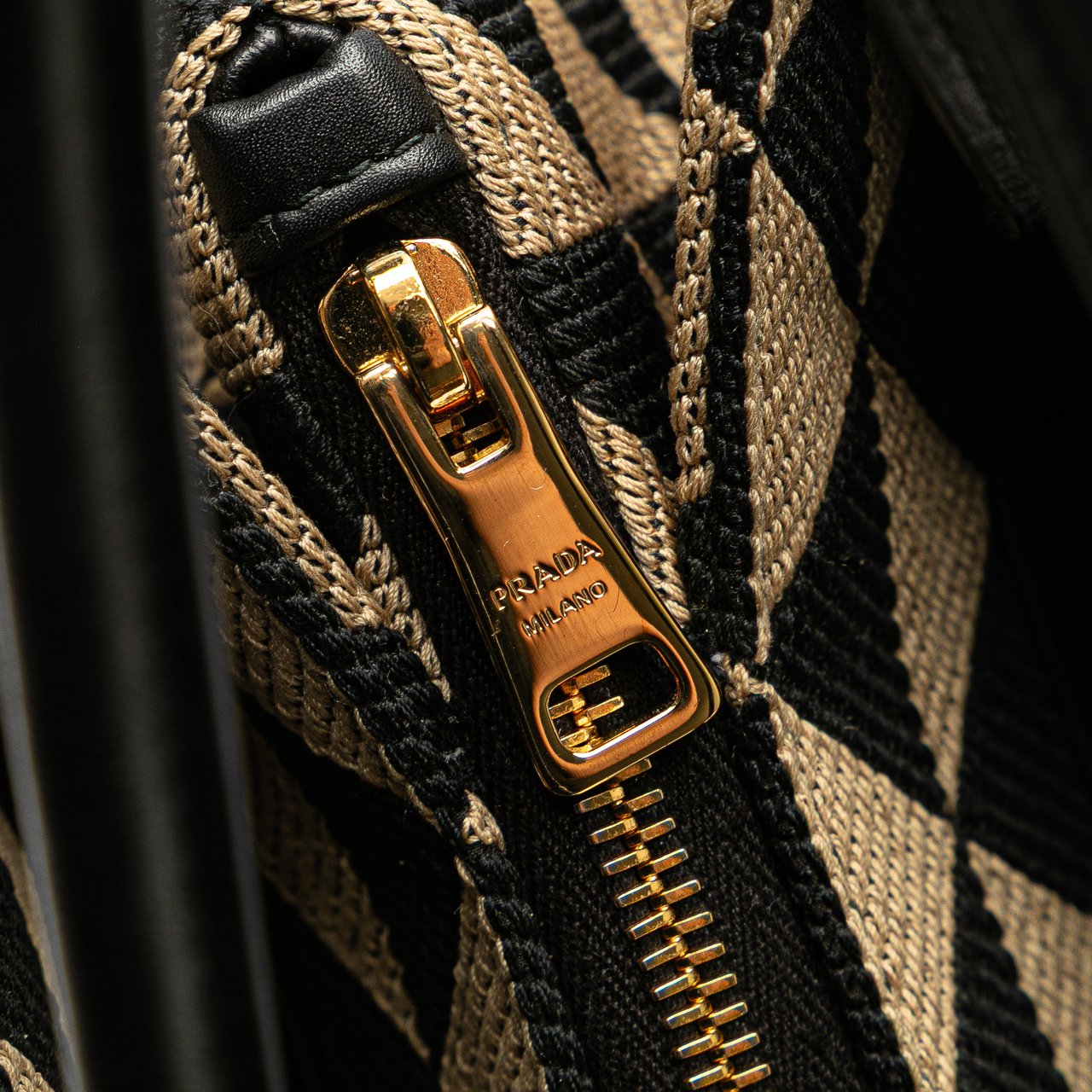 Prada Small Triangolo Symbole Jacquard Embroidered Shoulder Bag Bruin