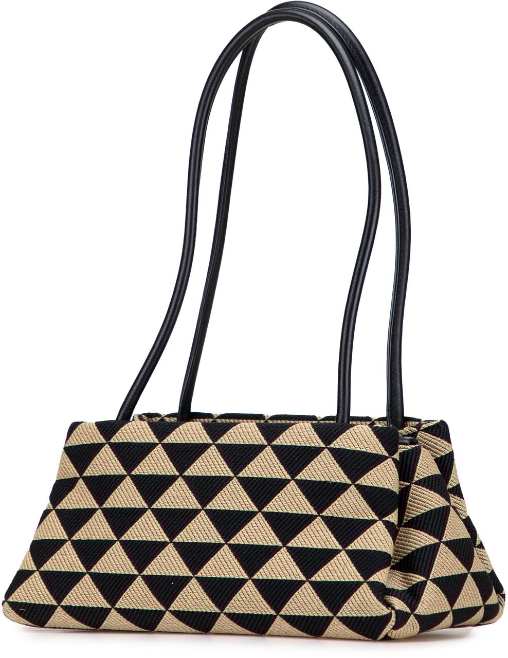 Prada Small Triangolo Symbole Jacquard Embroidered Shoulder Bag Bruin