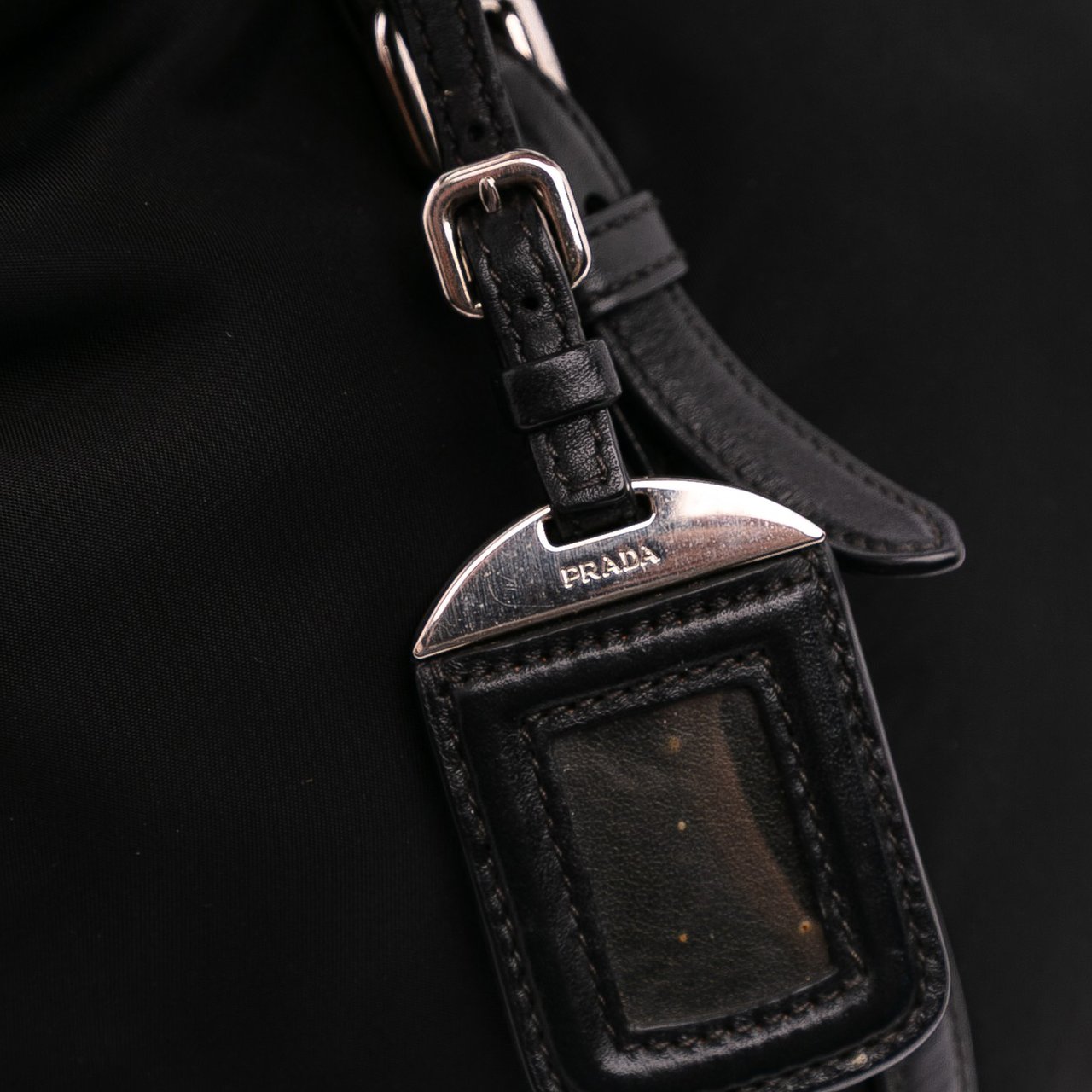 Prada Vitello Trimmed Tessuto Satchel Zwart