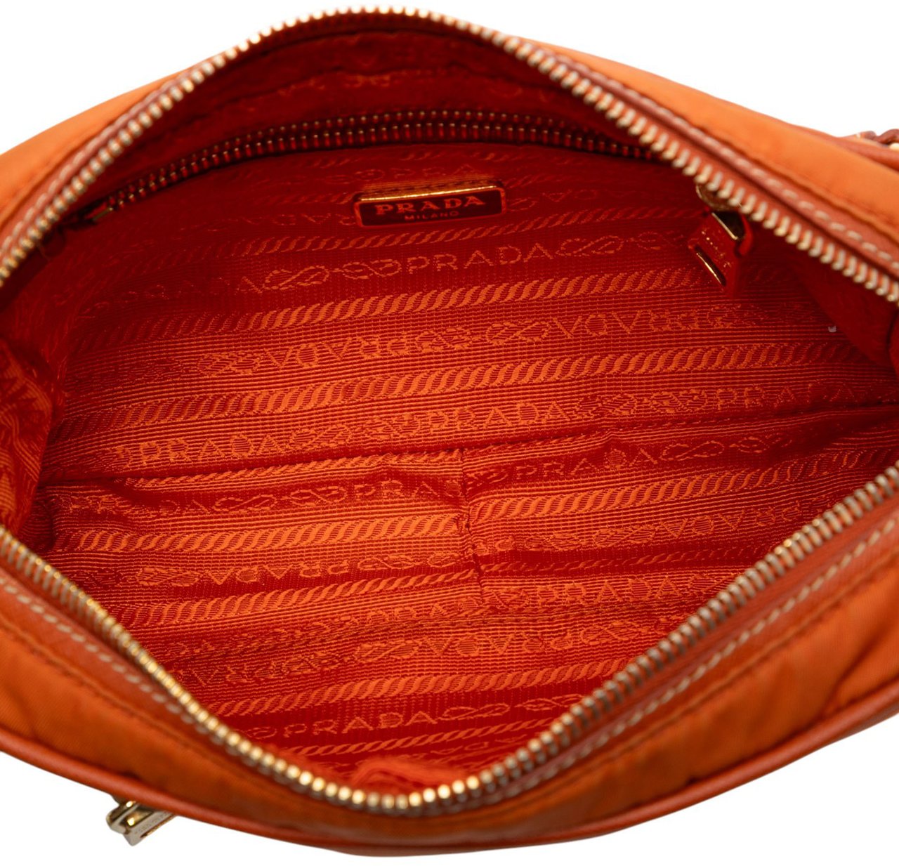 Prada Small Tessuto Front Pocket Camera Bag Oranje