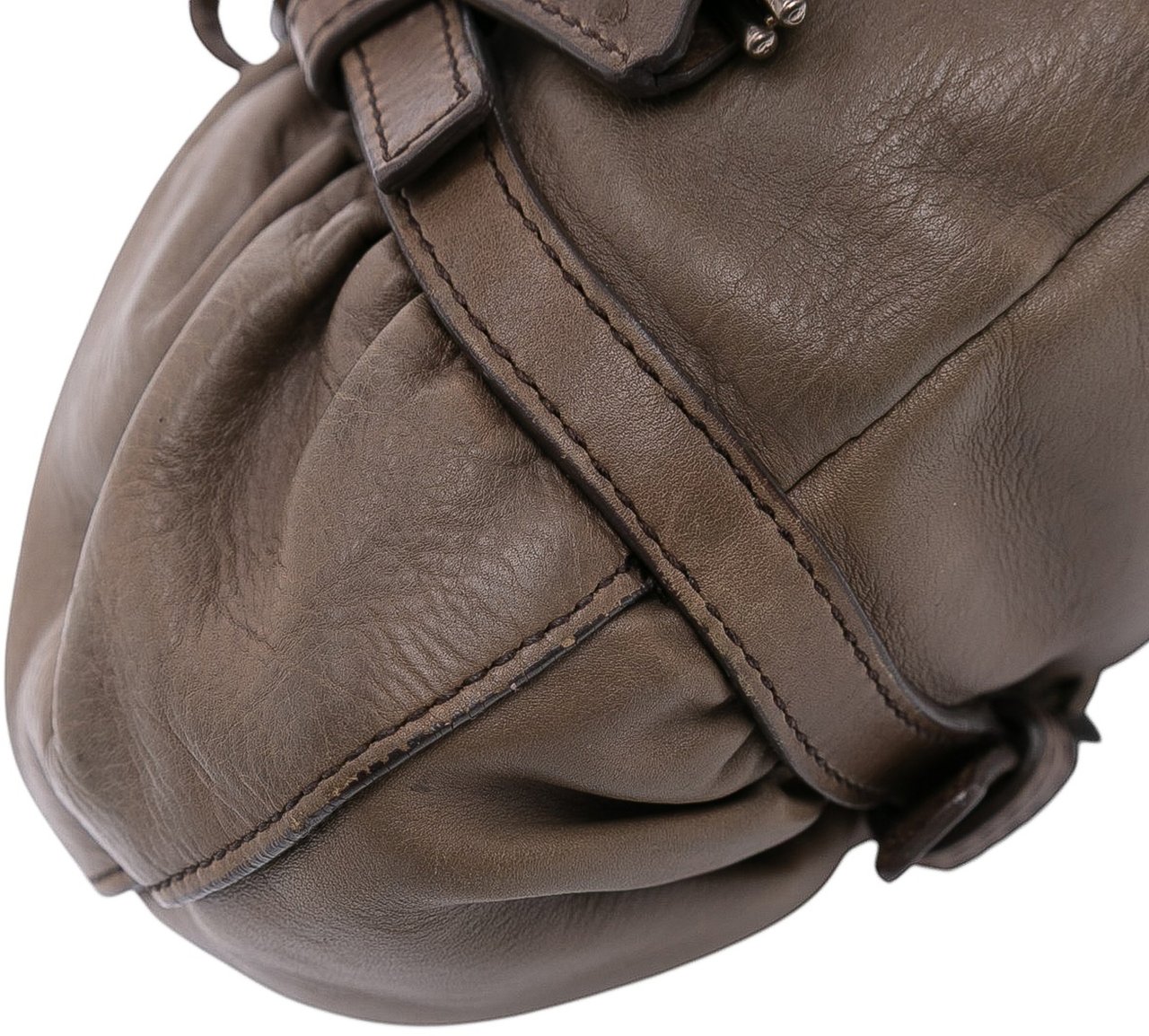 Prada Royal Calf Pushlock Shoulder Bag Bruin