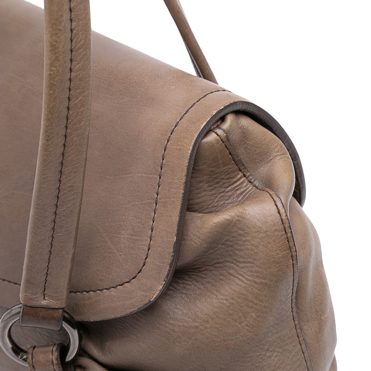 Prada Royal Calf Pushlock Shoulder Bag Bruin