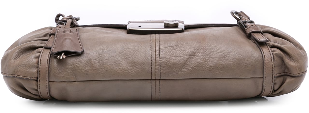 Prada Royal Calf Pushlock Shoulder Bag Bruin