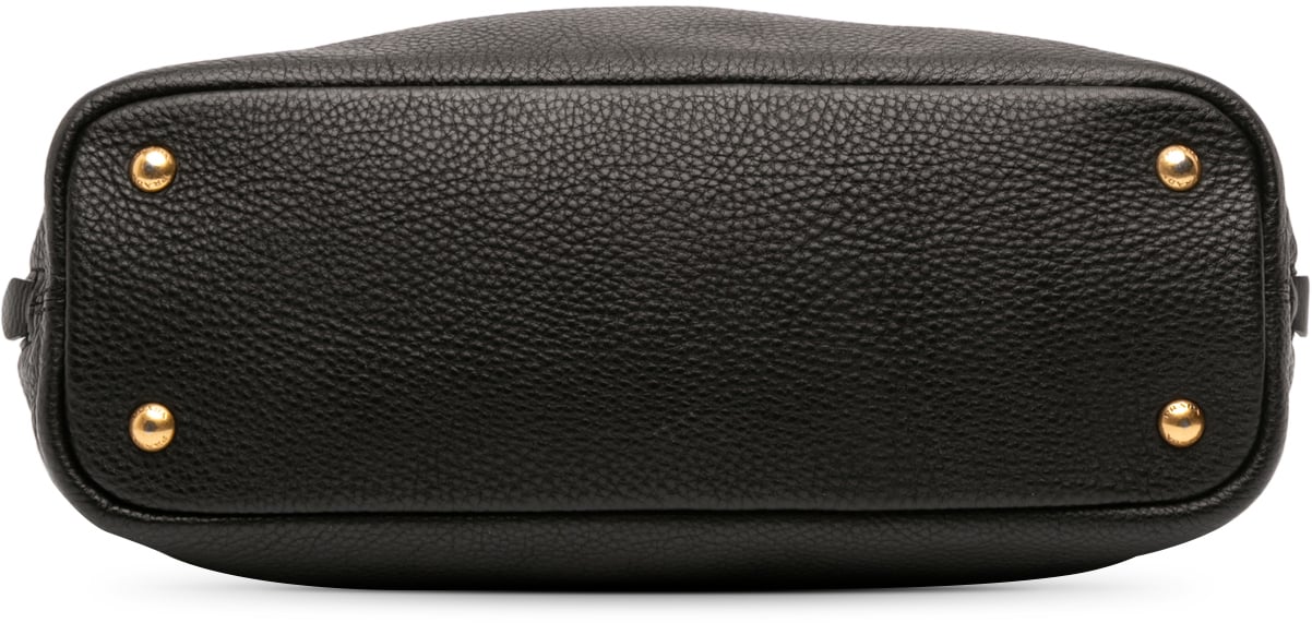 Prada Vitello Daino Side Zip Tote Zwart