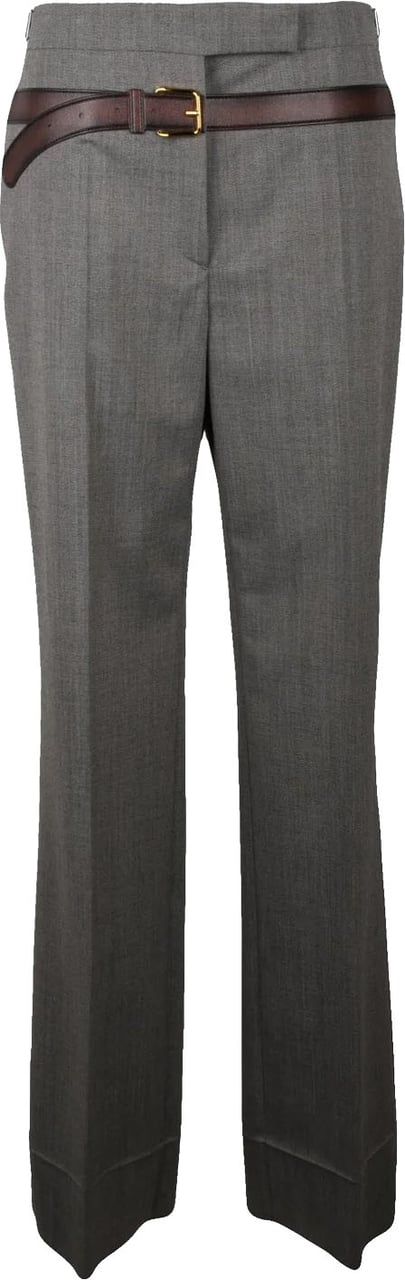 Prada Tailored Grey Trousers with Subtle Crease Bruin