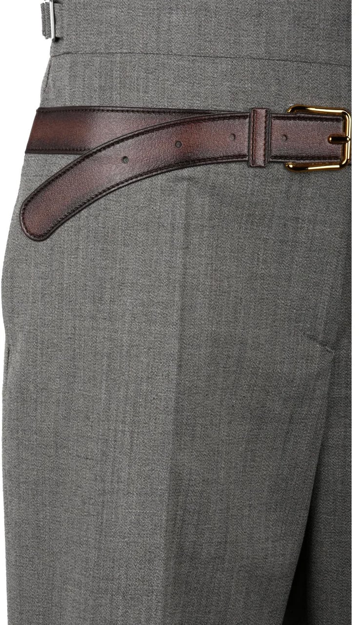 Prada Tailored Grey Trousers with Subtle Crease Bruin
