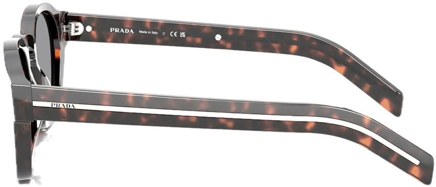 Prada 0pr A16s Tortoiseshell Geometric Sunglasses with Thick Temples Grijs
