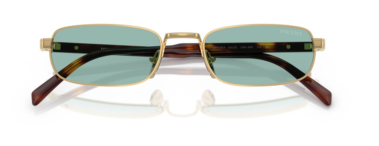 Prada 0pr B54s Gold-tone Metal Rectangular Sunglasses Grijs