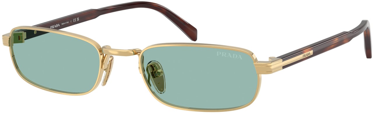 Prada 0pr B54s Gold-tone Metal Rectangular Sunglasses Grijs