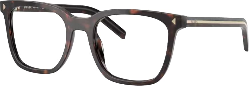 Prada Pr B11V Tortoise Finish Squared Acetate Optical Glasses Paars