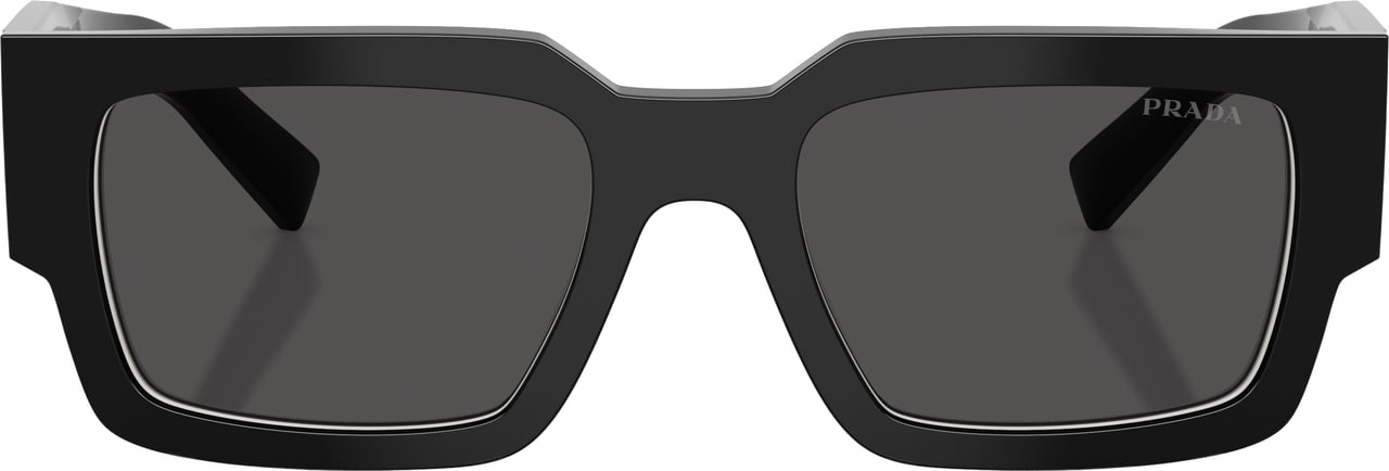 Prada 0pr B17s Rectangular Black Acetate Sunglasses Grijs
