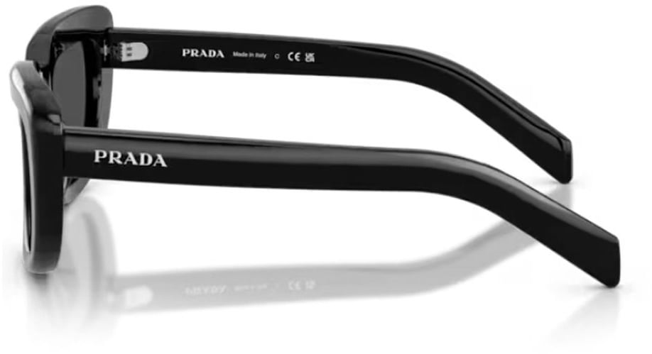 Prada 0pr D07s Rectangular Black Acetate Sunglasses Grijs