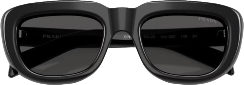 Prada 0pr D07s Rectangular Black Acetate Sunglasses Grijs