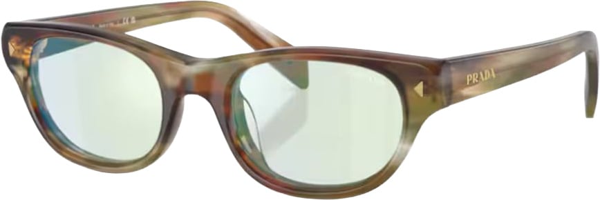 Prada Translucent Acetate Cat-Eye Sunglasses With Striped Pattern Wit