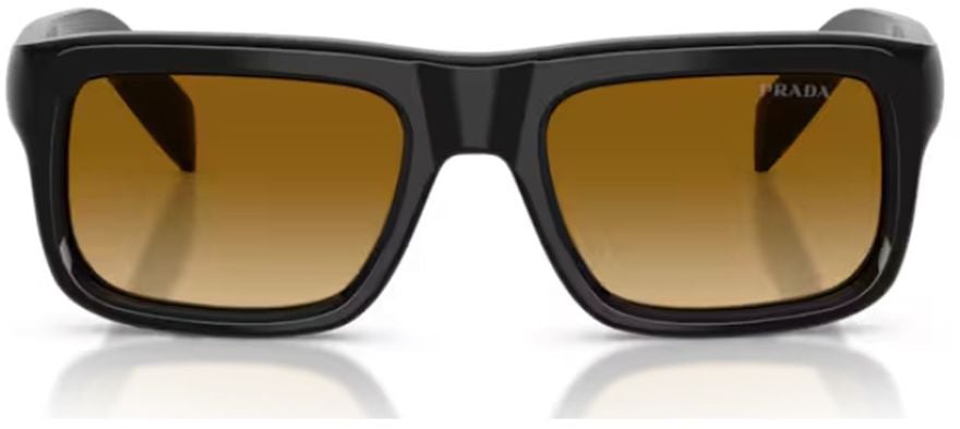 Prada 0pr D11s Glossy Black Acetate Sunglasses Zwart