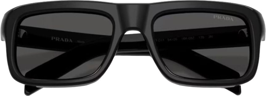 Prada 0pr D11s Rectangular Black Acetate Sunglasses Grijs