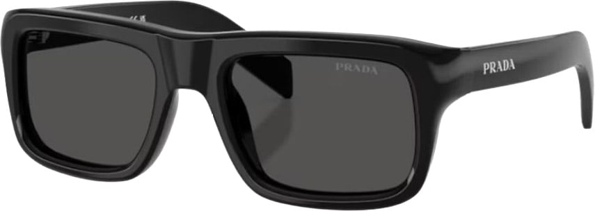 Prada 0pr D11s Rectangular Black Acetate Sunglasses Grijs