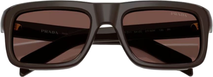 Prada Oversized Rectangular Sunglasses With Architectural Design Bruin