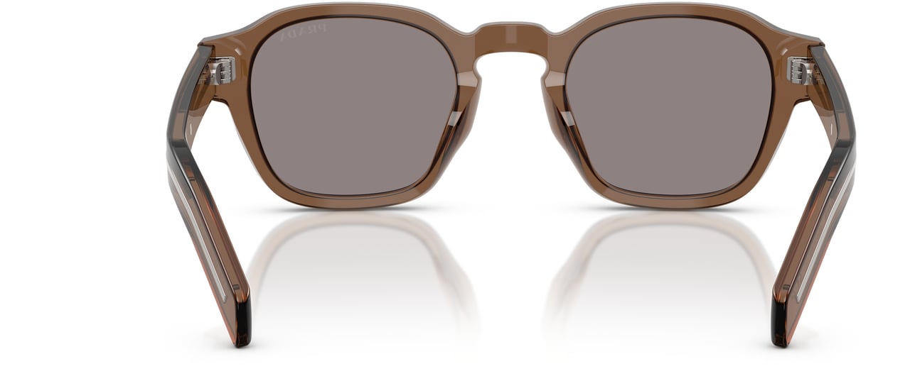 Prada 0pr A16s Translucent Brown Square Frame Sunglasses Neutraal