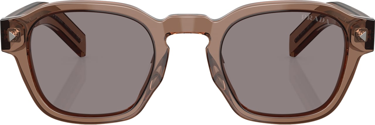 Prada 0pr A16s Translucent Brown Square Frame Sunglasses Neutraal
