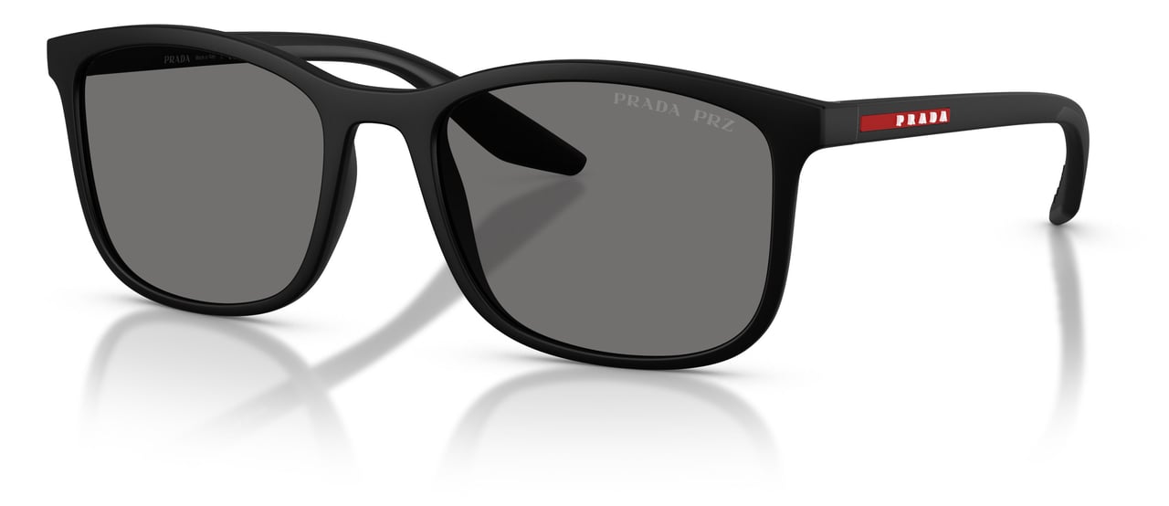 Prada 0ps A08s Rectangular Matte Black Sunglasses Grijs