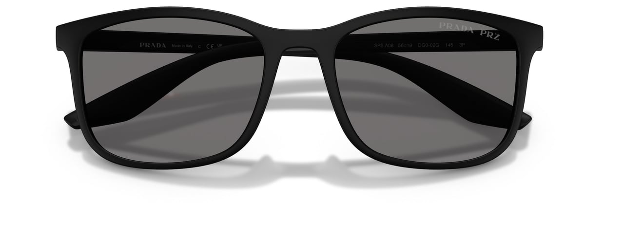 Prada 0ps A08s Rectangular Matte Black Sunglasses Grijs