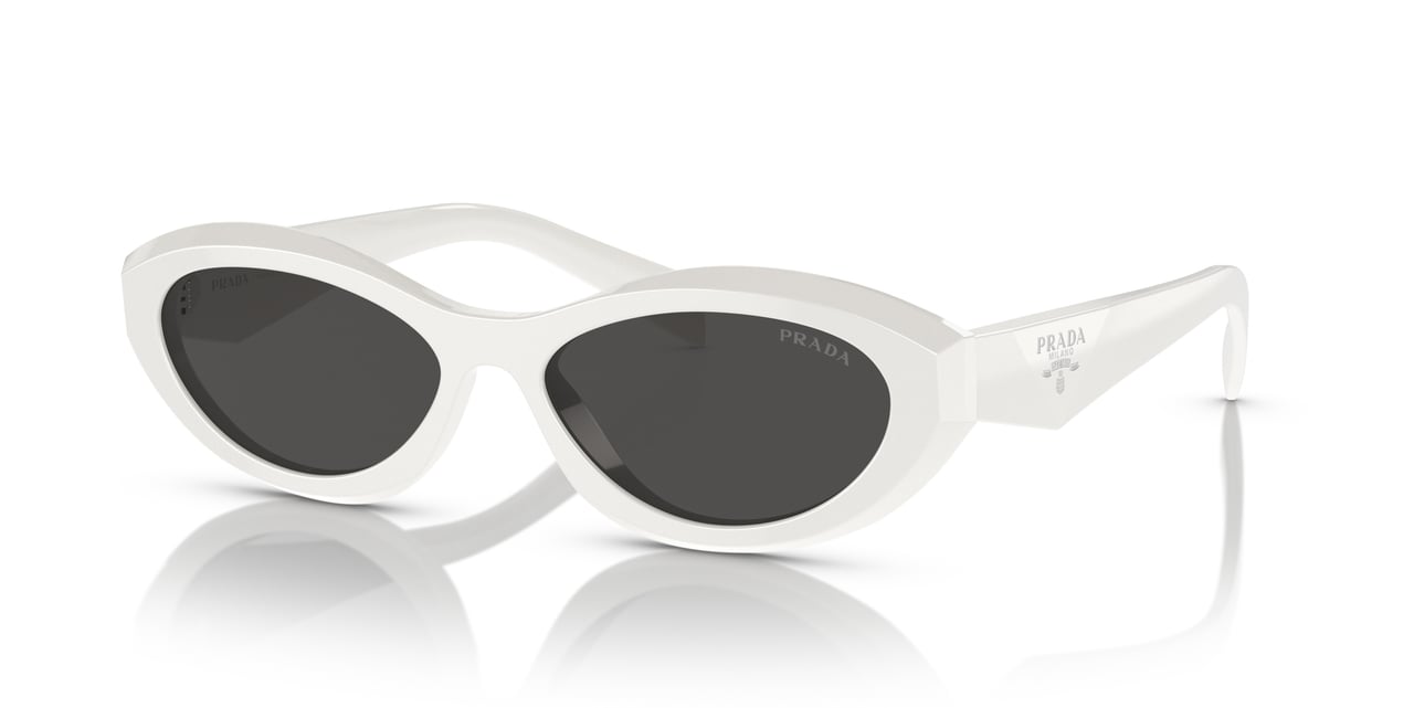 Prada 0pr 26zs Oval White Acetate Sunglasses Wit