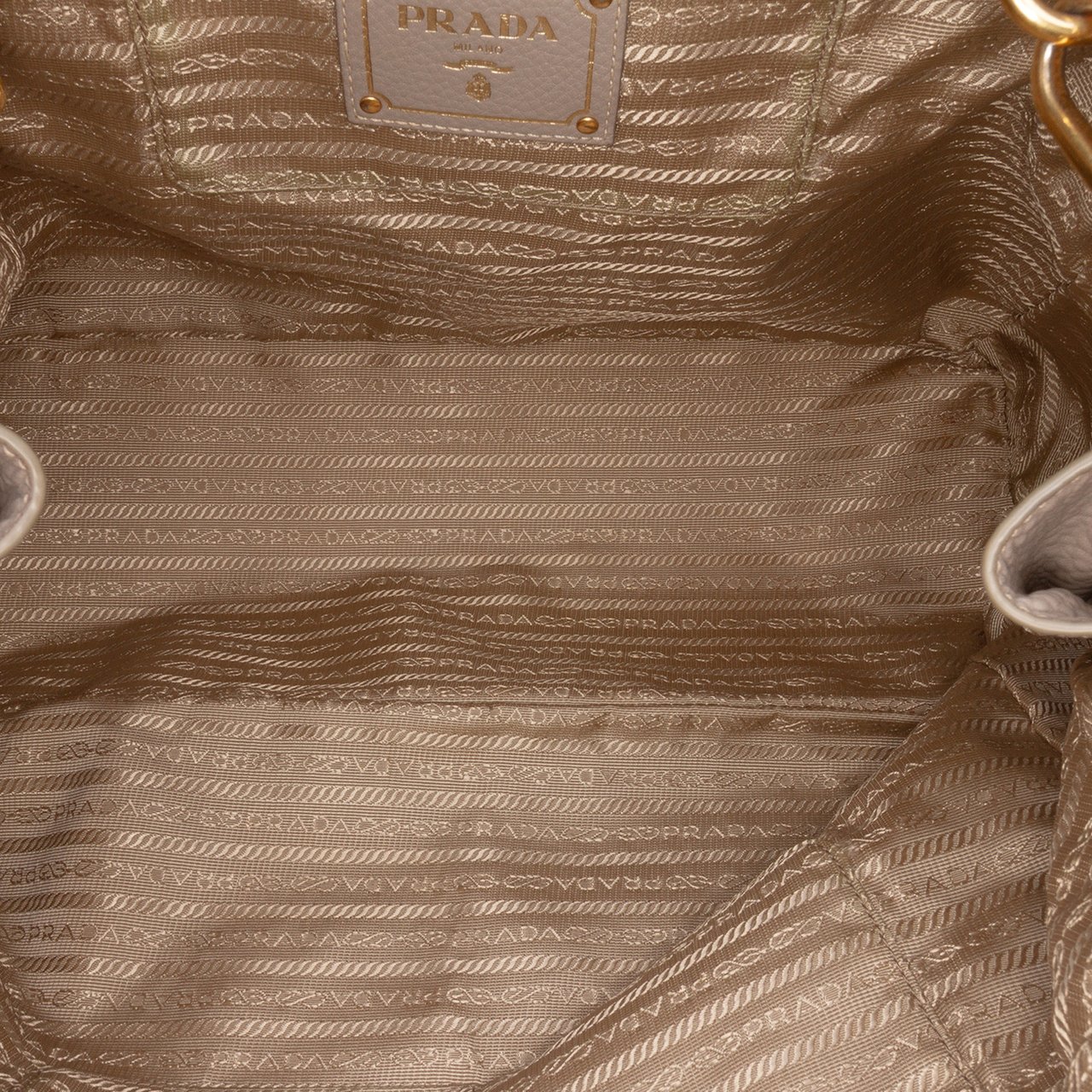 Prada Vitello Daino Open Convertible Tote Grijs