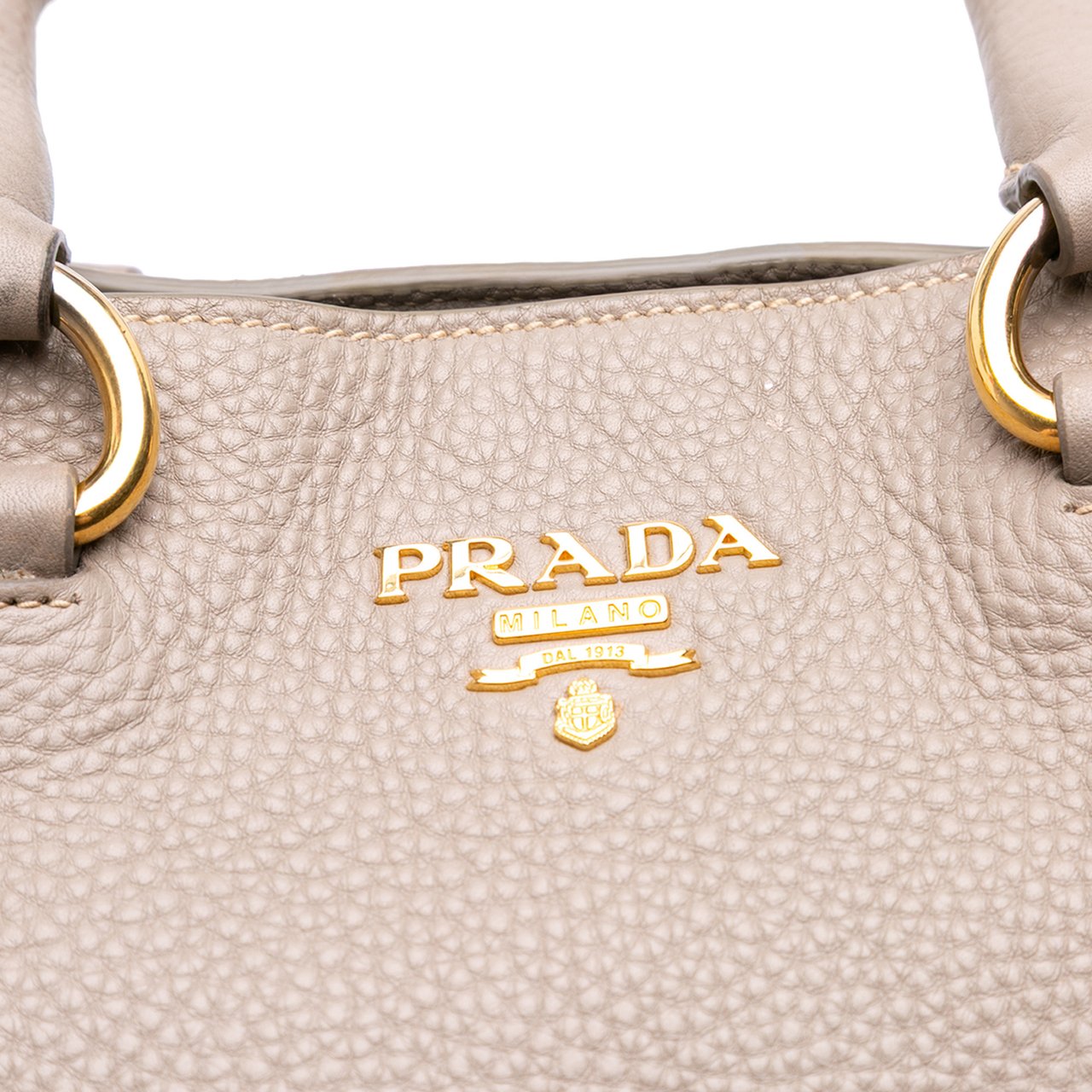 Prada Vitello Daino Open Convertible Tote Grijs