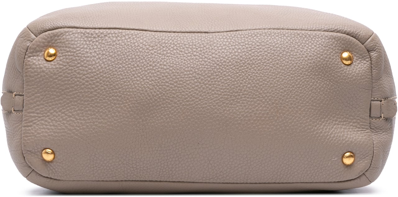 Prada Vitello Daino Open Convertible Tote Grijs