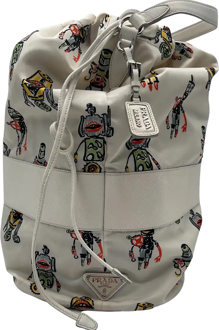 Prada Prada Robot Bag Nylon white rare / good Wit