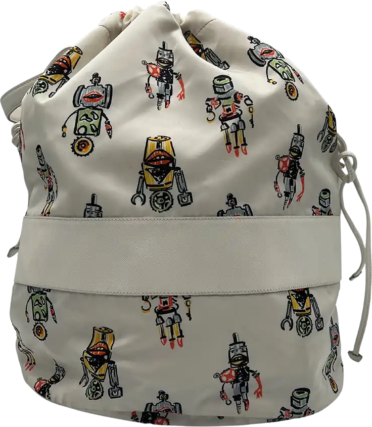 Prada Prada Robot Bag Nylon white rare / good Wit