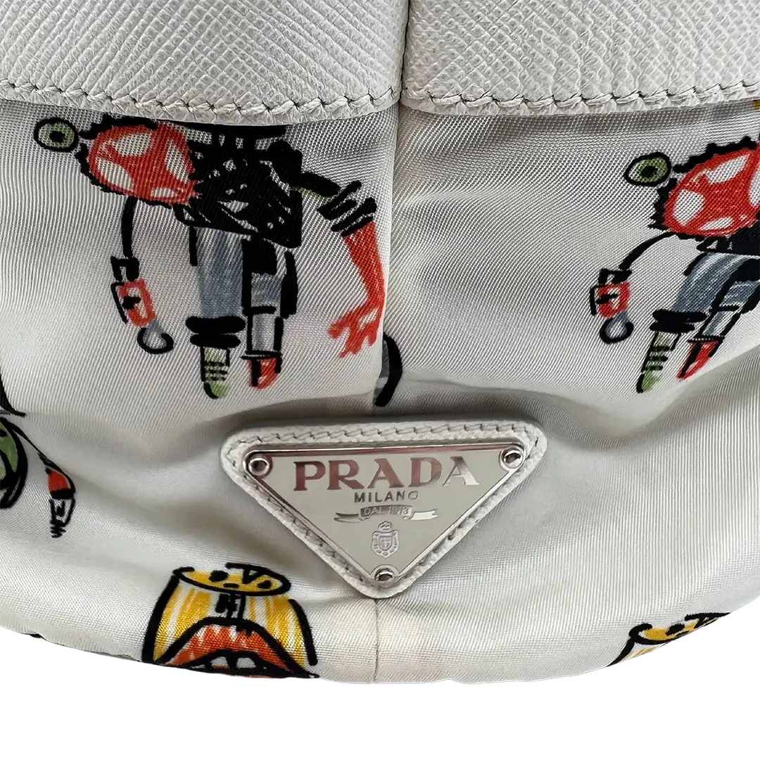 Prada Prada Robot Bag Nylon white rare / good Wit