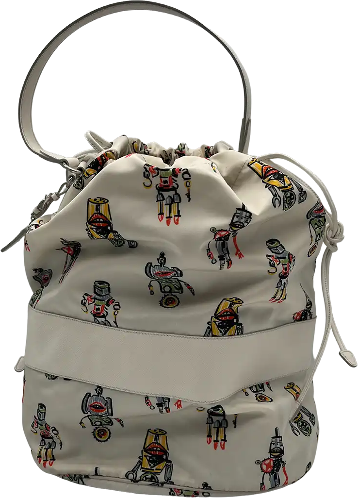 Prada Prada Robot Bag Nylon white rare / good Wit