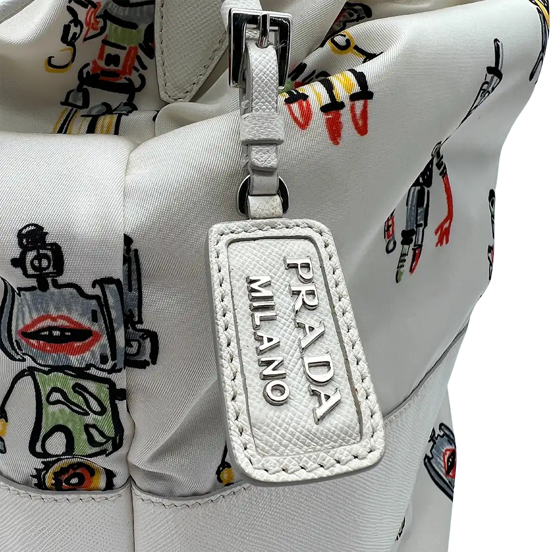 Prada Prada Robot Bag Nylon white rare / good Wit